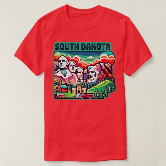 South Dakota USA Sehenswürdigkeiten Skyline Mount T-Shirt (Design vorne)