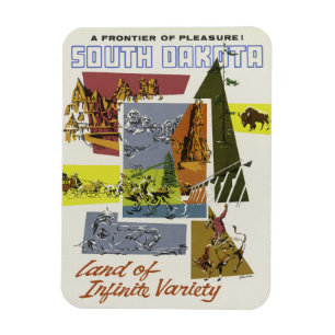 South Dakota USA Vintage Reisemagnet Magnet