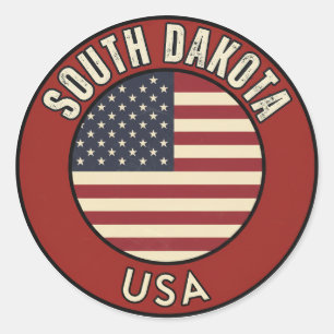 South Dakota Vereinigte Staaten von Amerika Runder Aufkleber