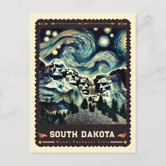 South Dakota | Vincent Van Gogh Inspiriert Postkarte (Vorderseite)