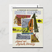 South Dakota Vintage Travel Poster Postkarte (Vorne/Hinten)