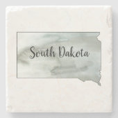 South Dakota Watercolor Staat Kontur Steinuntersetzer (Vorderseite)