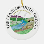South Dakota-Zeichen Keramik Ornament (Vorne)