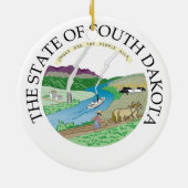 South Dakota-Zeichen Keramik Ornament (Hinten)