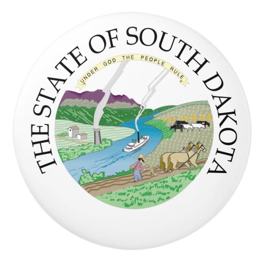 South Dakota-Zeichen Keramikknauf (Vorderseite)