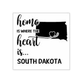 South Dakota Zuhause ist das Herz Gummistempel (Prägung)