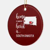 South Dakota Zuhause ist das Herz Keramik Ornament (Links)