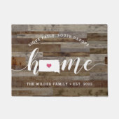 South Dakota Zuhause Staat Personalisierte Holzaus Fußmatte (Vorderseite)