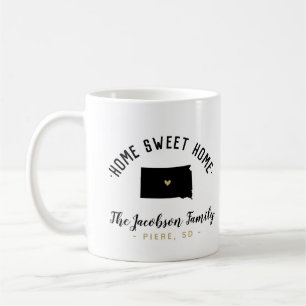 South Dakota Zuhause Sweet Zuhause Family Monogram Kaffeetasse