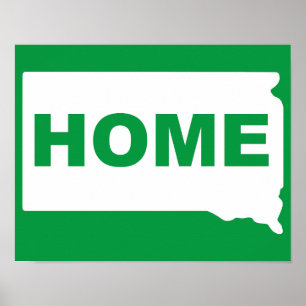 South Dakota Zuhause weg vom Staat Poster-Zeichen Poster