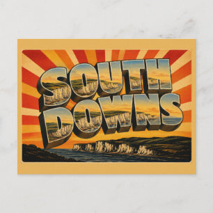South Downs England Vintage Reise Kunst Postkarte