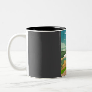 South Downs National Park England Travel Poster Zweifarbige Tasse