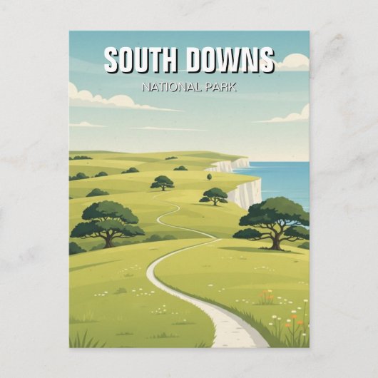 South Downs National Park England Travel Postkarte (Vorderseite)