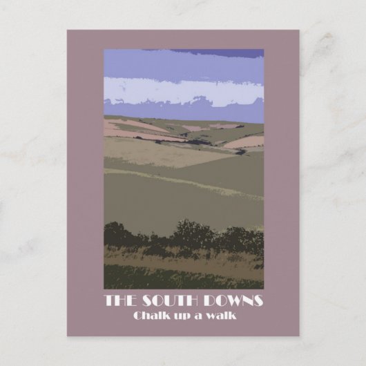 South Downs Postkarte im Stil der 20er Jahre (Vorderseite)