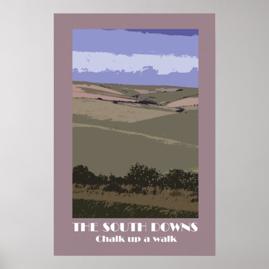South Downs Retroposter im Stil der 20er Jahre Poster (Vorne)