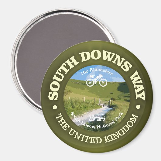 South Downs Way (Fahrrad c) Magnet (Vorderseite/Rückseite)