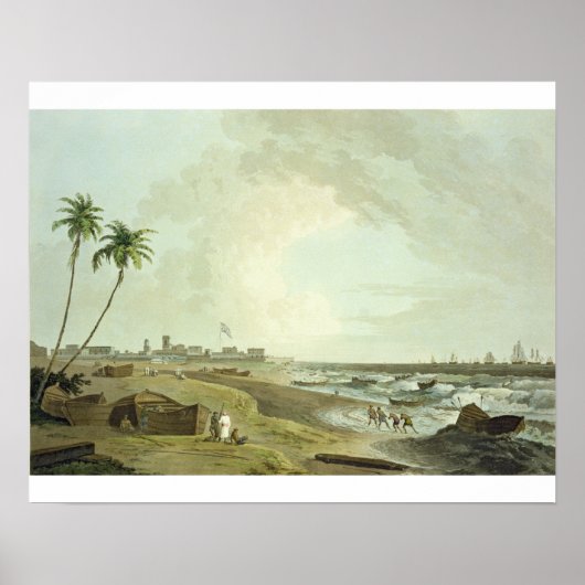 South East View Fort St. George, Madras, Platte Poster (Vorne)