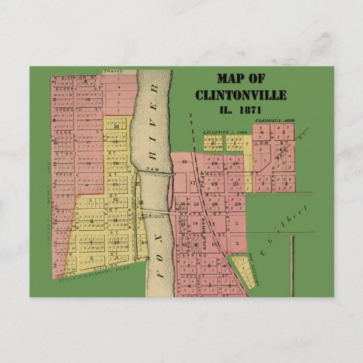 South Elgin Illinois Clintonville Karte Art. 1871 (Vorderseite)