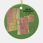 South Elgin Illinois Clintonville Karte Art. 1871 Keramik Ornament (Vorne)