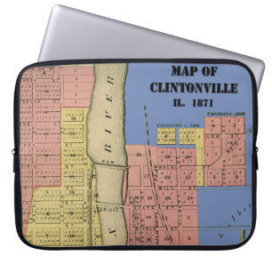 South Elgin Illinois Clintonville Karte Art. 1871 Laptopschutzhülle