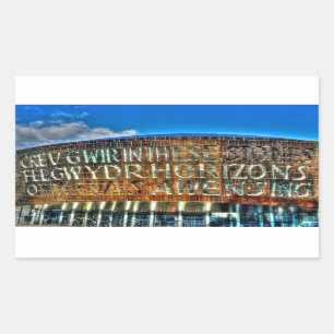 South England Country Road & Pasta Scene Rechteckiger Aufkleber