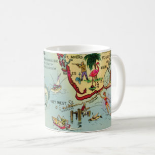 South Florida Keys Karte Tasse