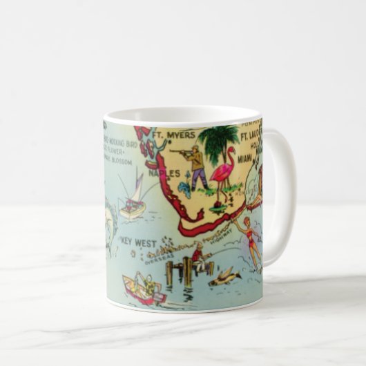 South Florida Keys Map-Tasse Kaffeetasse (VorderseiteRechts)