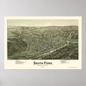 South Fork, PA Panoramic Map - 1900 Poster (Vorne)
