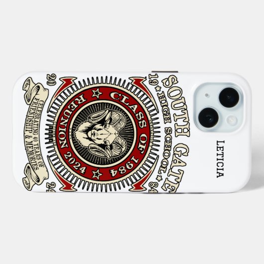 South Gate High School Rams iPhone Case mit Namen (Rückseite (Horizontal))