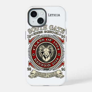 South Gate High School Rams iPhone-Hülle mit Namen iPhone 15 Hülle