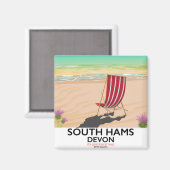South Hams Devon Strandposter Magnet (Vorderseite/Rückseite)