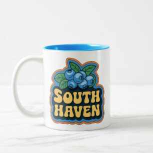 South Haven 70er Retro Michigan Vintage Kaffeetass Zweifarbige Tasse