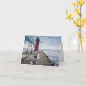 South Haven Lighthouse Notecard Karte (Gelbe Blume)