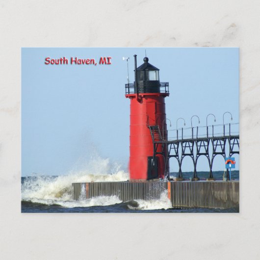 South Haven Lighthouse Postkarte (Vorderseite)