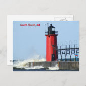South Haven Lighthouse Postkarte (Vorne/Hinten)