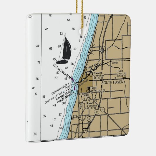 South Haven MI Chart Keramikornament (Rechts)