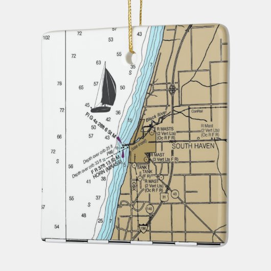 South Haven MI Chart Keramikornament (Links)