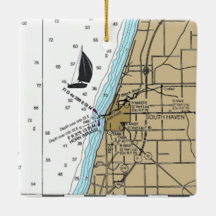 South Haven MI Karte Keramikornament