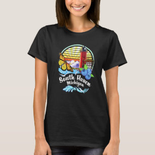 South Haven Mi Leuchtturm Monarch Falter Strand T-Shirt