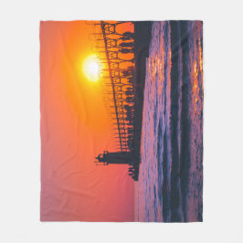 South Haven, MI Lighthouse Fleece Blanket