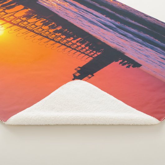 South Haven, MI Lighthouse Sherpa Blanket Sherpadecke (3/4)