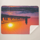 South Haven, MI Lighthouse Sherpa Blanket Sherpadecke (Vorderseite (Horizontal))