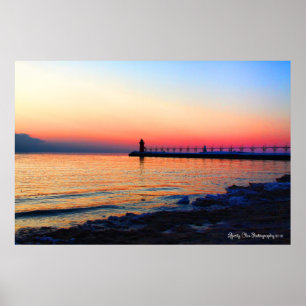 South Haven, Michigan Lighthouse 36"X24" Poster