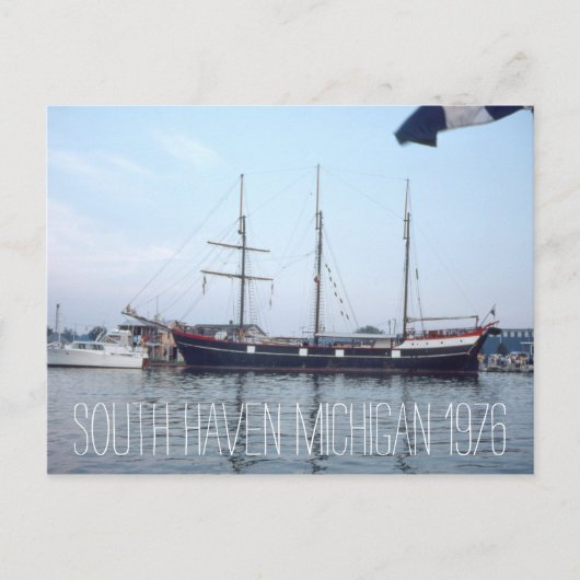 South Haven Michigan Tall Ship 1976 Postkarte (Vorderseite)
