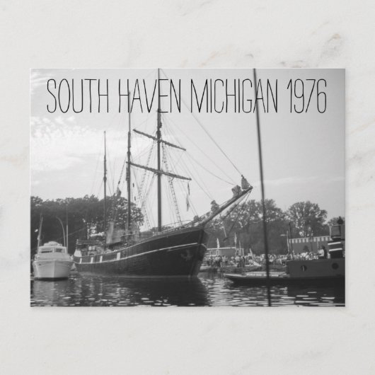 South Haven Michigan Tall Ship 1976 Postkarte (Vorderseite)