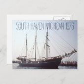 South Haven Michigan Tall Ship 1976 Postkarte (Vorne/Hinten)
