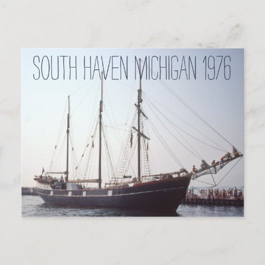 South Haven Michigan Tall Ship 1976 Postkarte (Vorderseite)