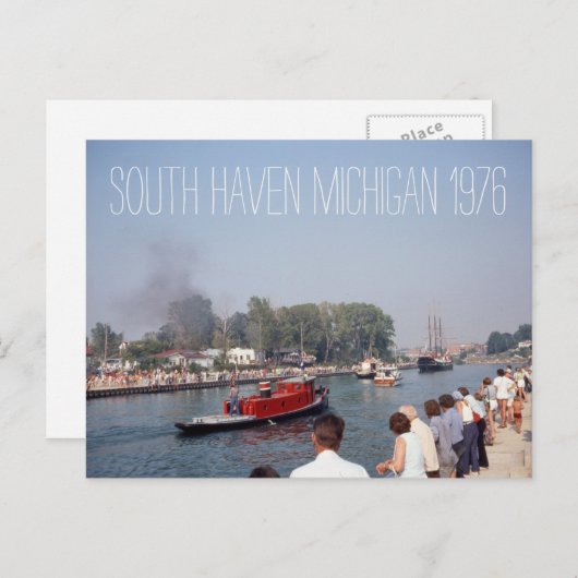 South Haven Michigan Tugboat 1976 Postkarte (Vorne/Hinten)