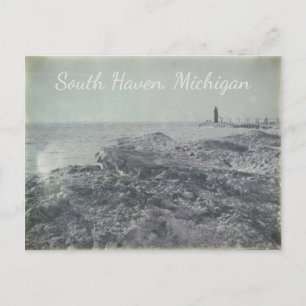 South Haven, Michigan Vintage Eisberge Leuchtturm Postkarte