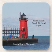 South Haven South Pierhead Light Plastic Untersetz Getränkeuntersetzer (Vorderseite)